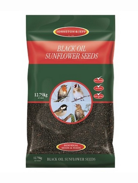 Johnston & Jeff Black Oil Sunflower Bird Seeds 12.75kg