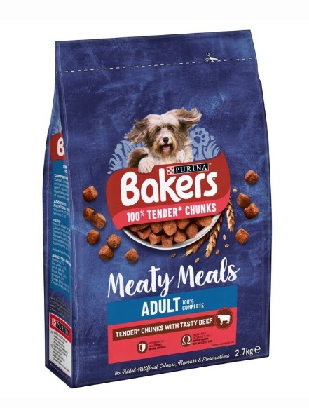 Bakers Meaty Meals Adult Dog Food Beef 2.7kg