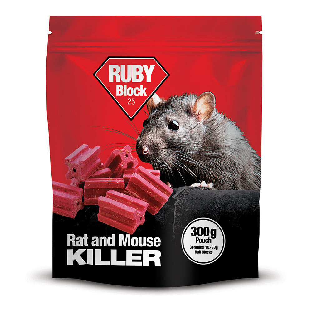 Lodi Ruby Block Bait Rat and Mouse Killer Poison Difenacoum 300g