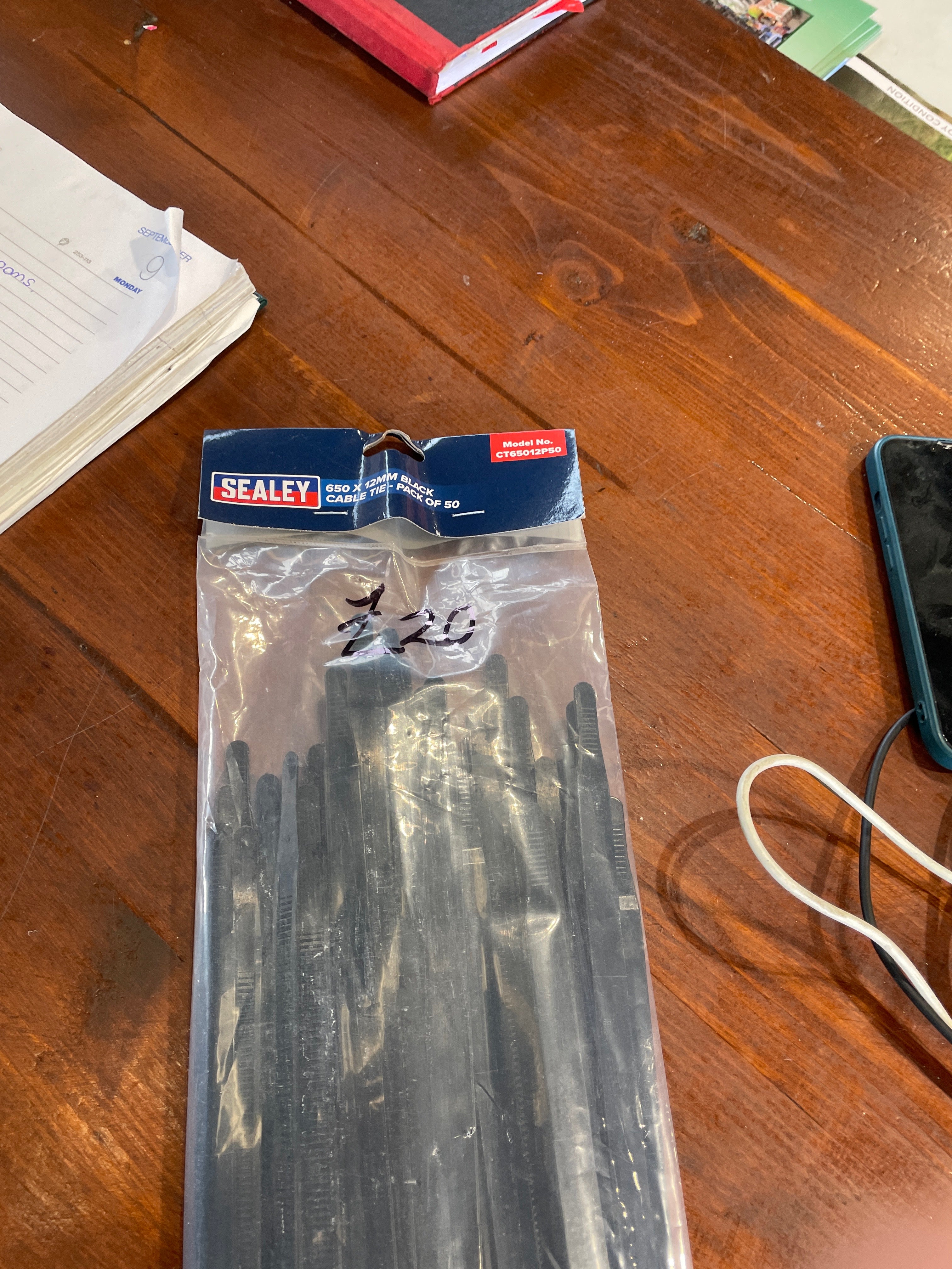 Sealey Cable Tie 650x12mm 50 pack model CT65012P50