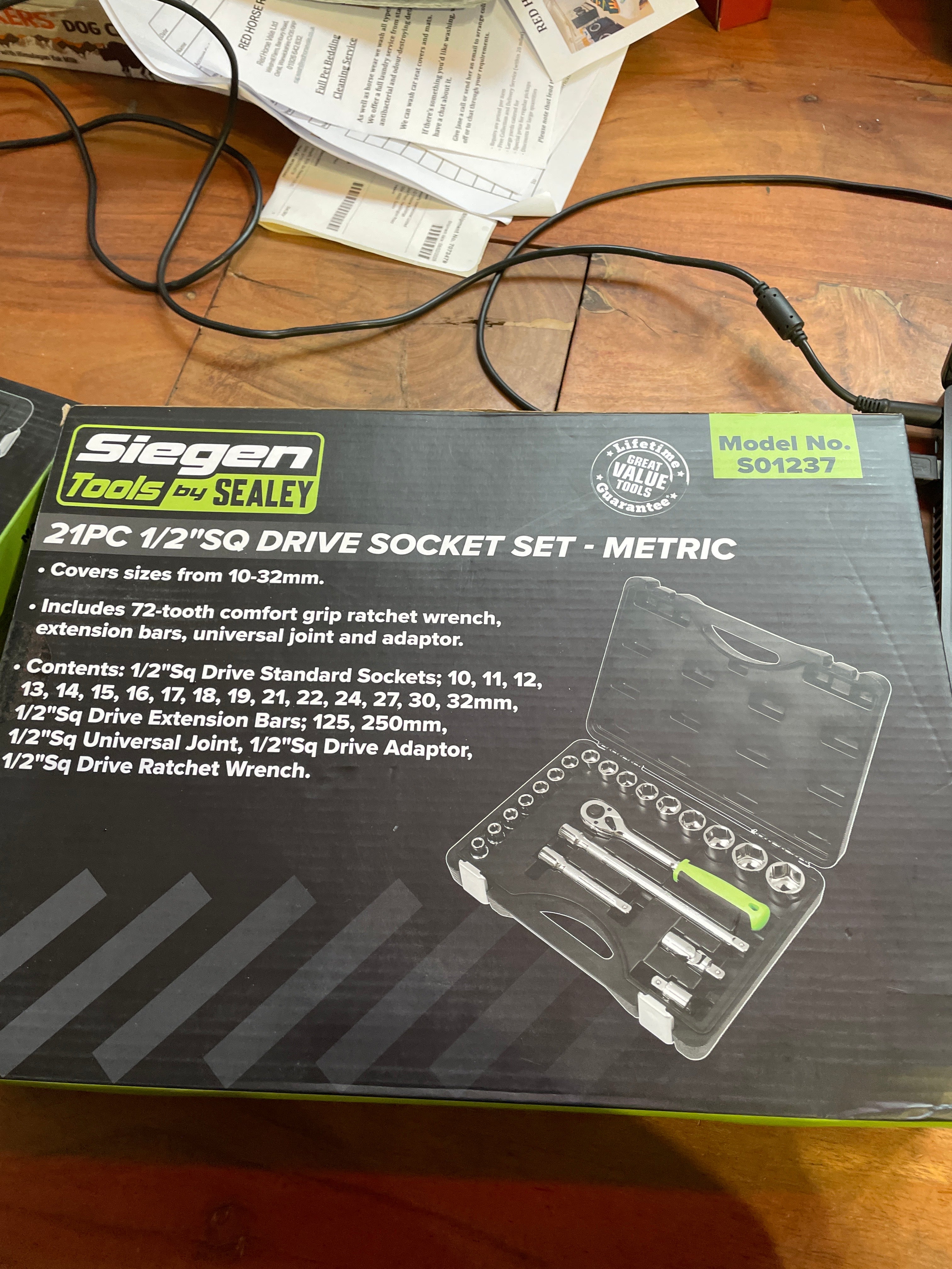 Siegen Tools 21pc 1/2 SQ Drive Socket Set Model SO1237