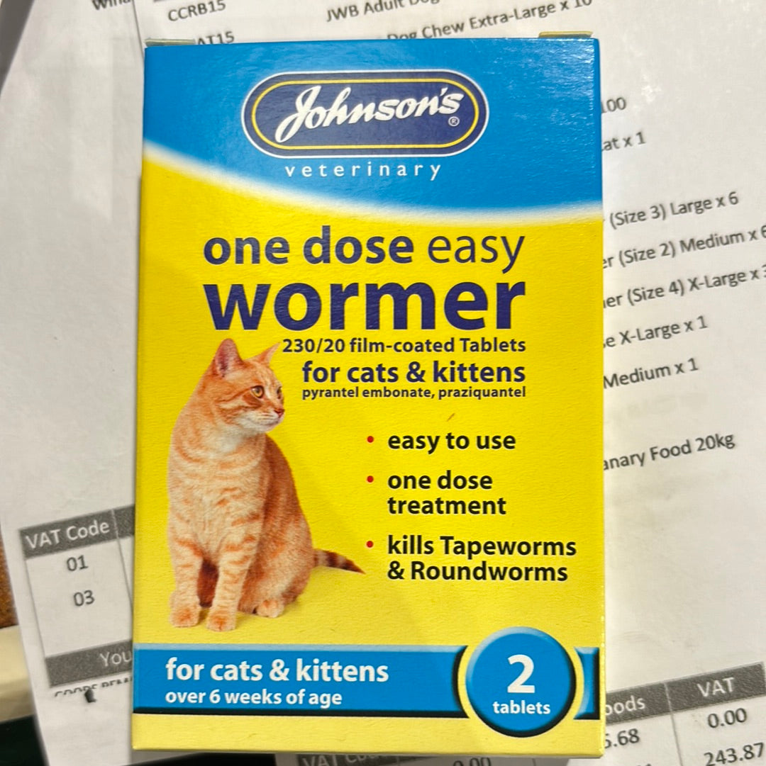 Johnsons One Dose Wormer Cats