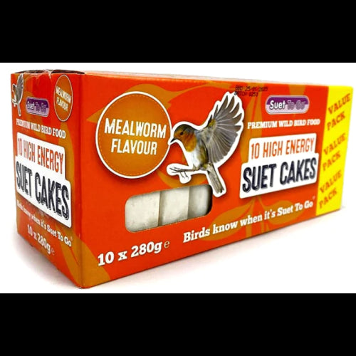 Suet to Go Mealworm Suet Cakes for Birds 10 Pack